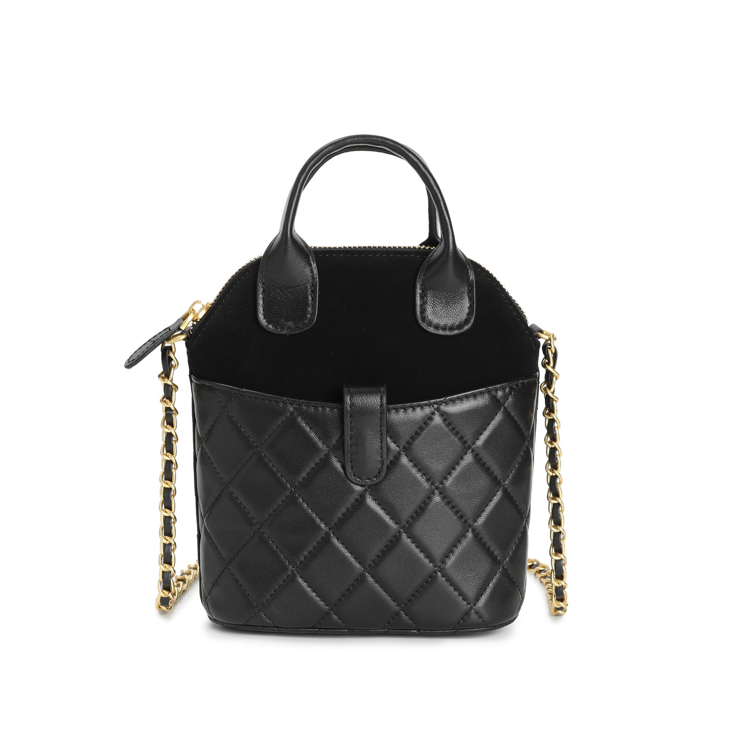 Quilted Leather Mini Tote with Chain Strap