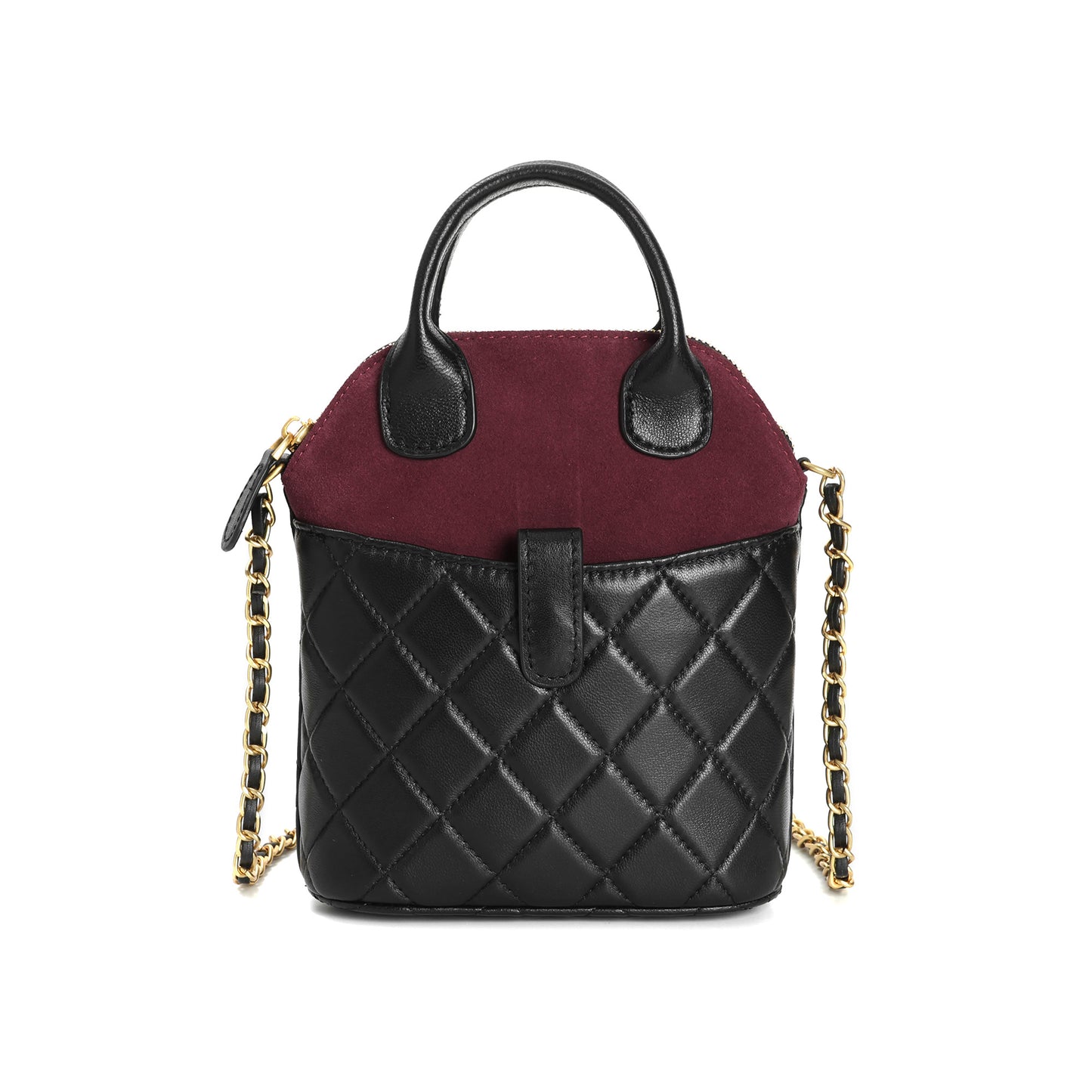 Quilted Leather Mini Tote with Chain Strap
