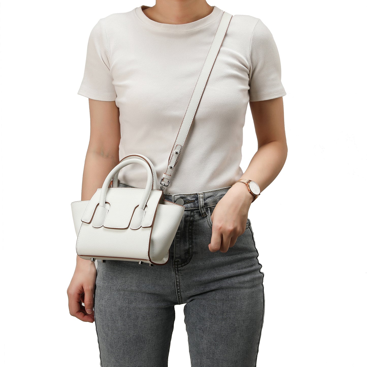 Tiffany & Fred Top-handle Full-grain Leather Bag