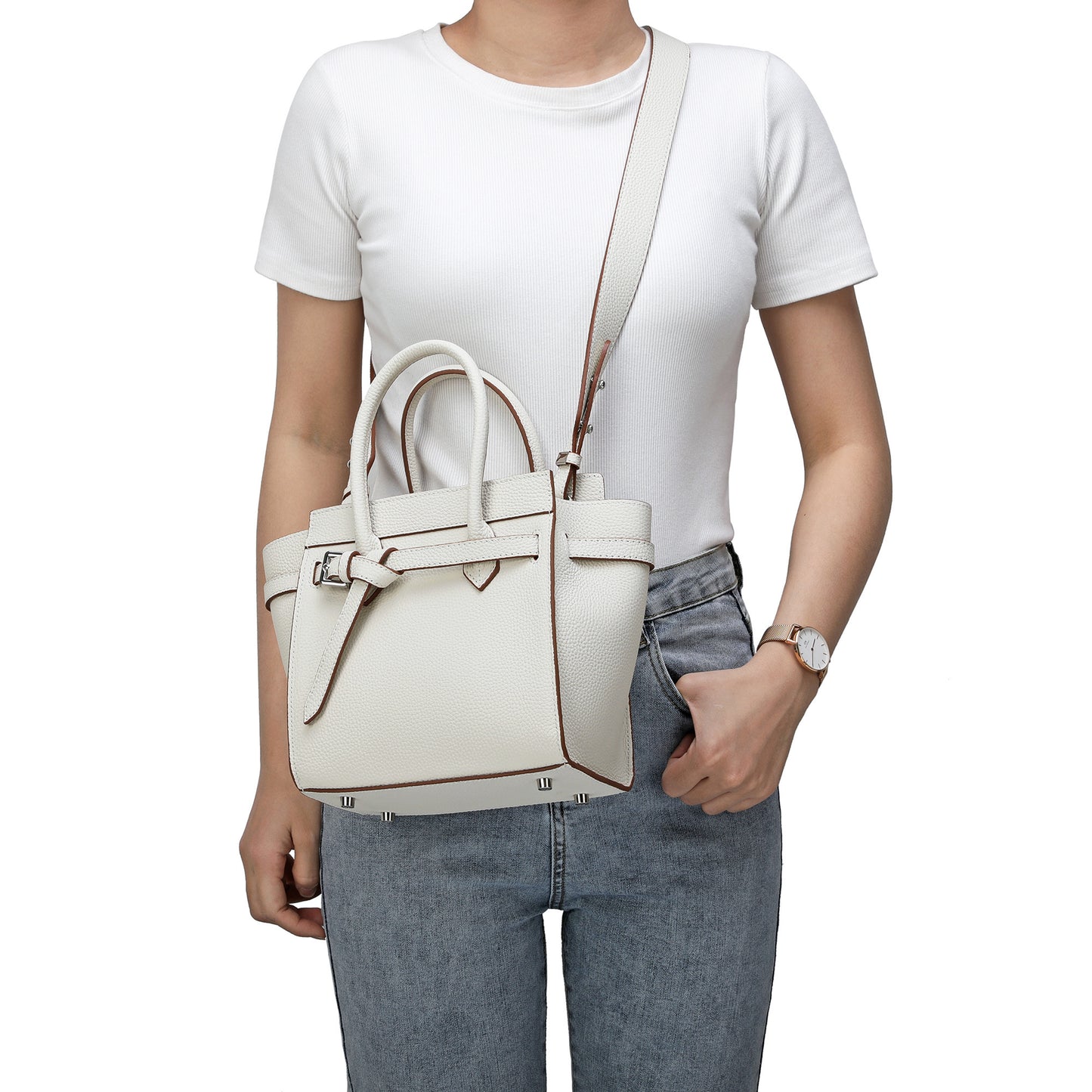 Tiffany & Fred Full-grain Satchel/Messenger Bag