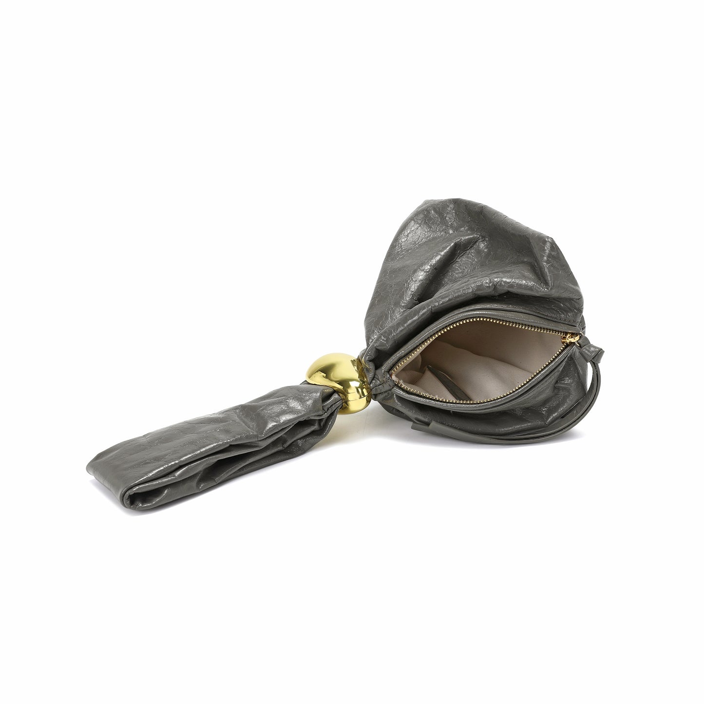 Soft Leather Knot Handle Mini Pouch