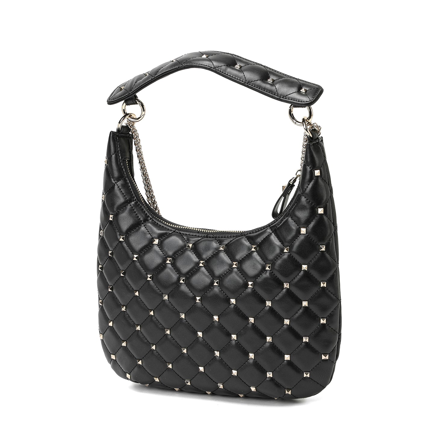 Studded Quilted Chain Shoulder Bag