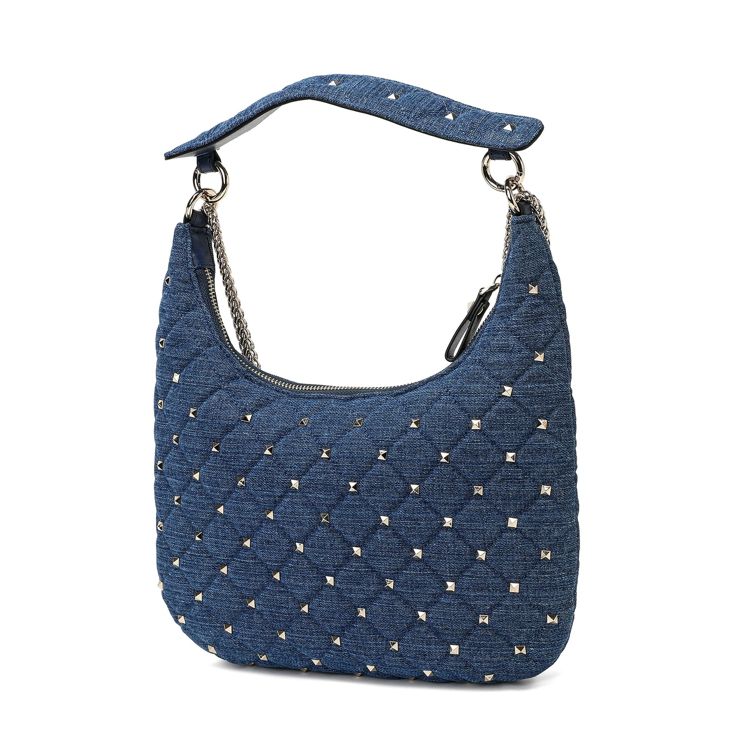 Studded Quilted Chain Shoulder Bag