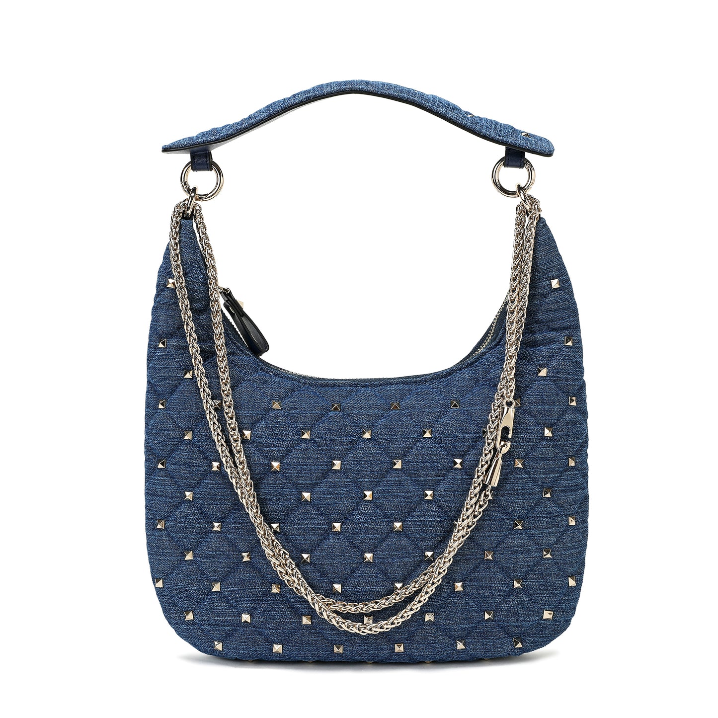 Studded Quilted Chain Shoulder Bag