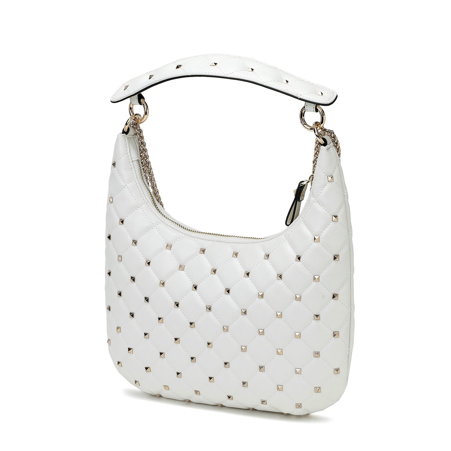 Studded Quilted Chain Shoulder Bag