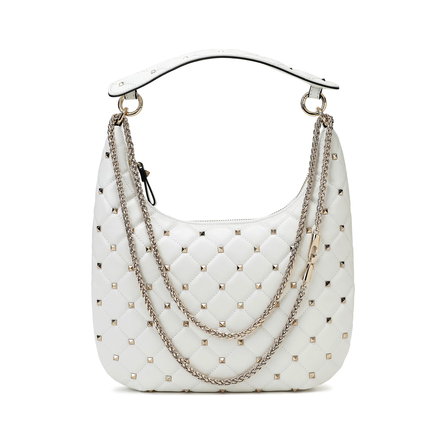 Studded Quilted Chain Shoulder Bag