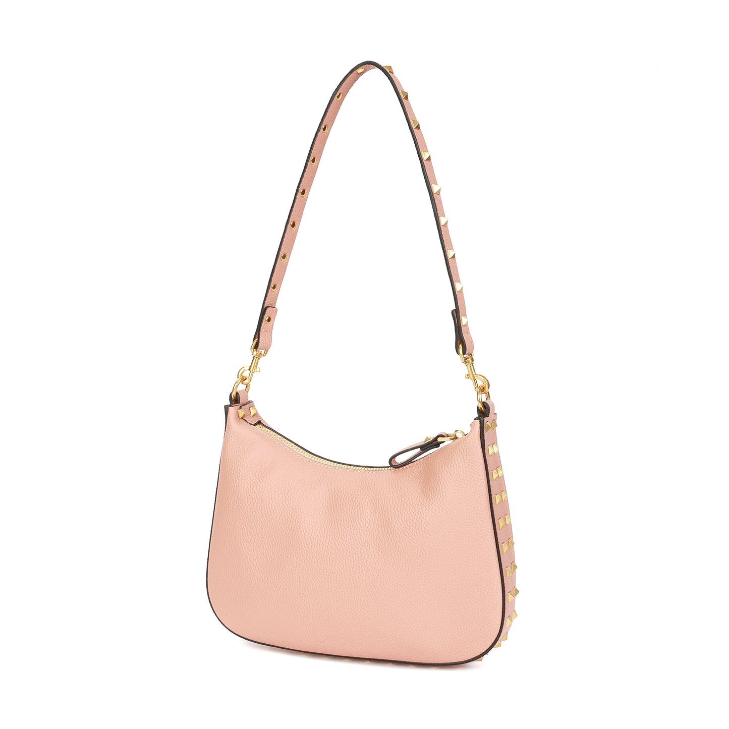 Full-Grain Studded Leather Shoulder/Messenger Bag