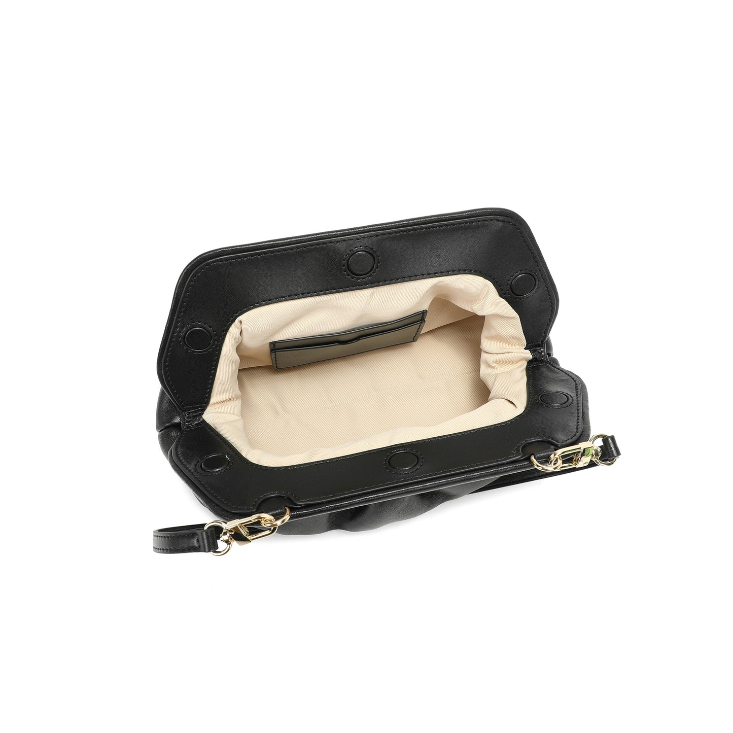 Soft Leather Frame Crossbody Clutch