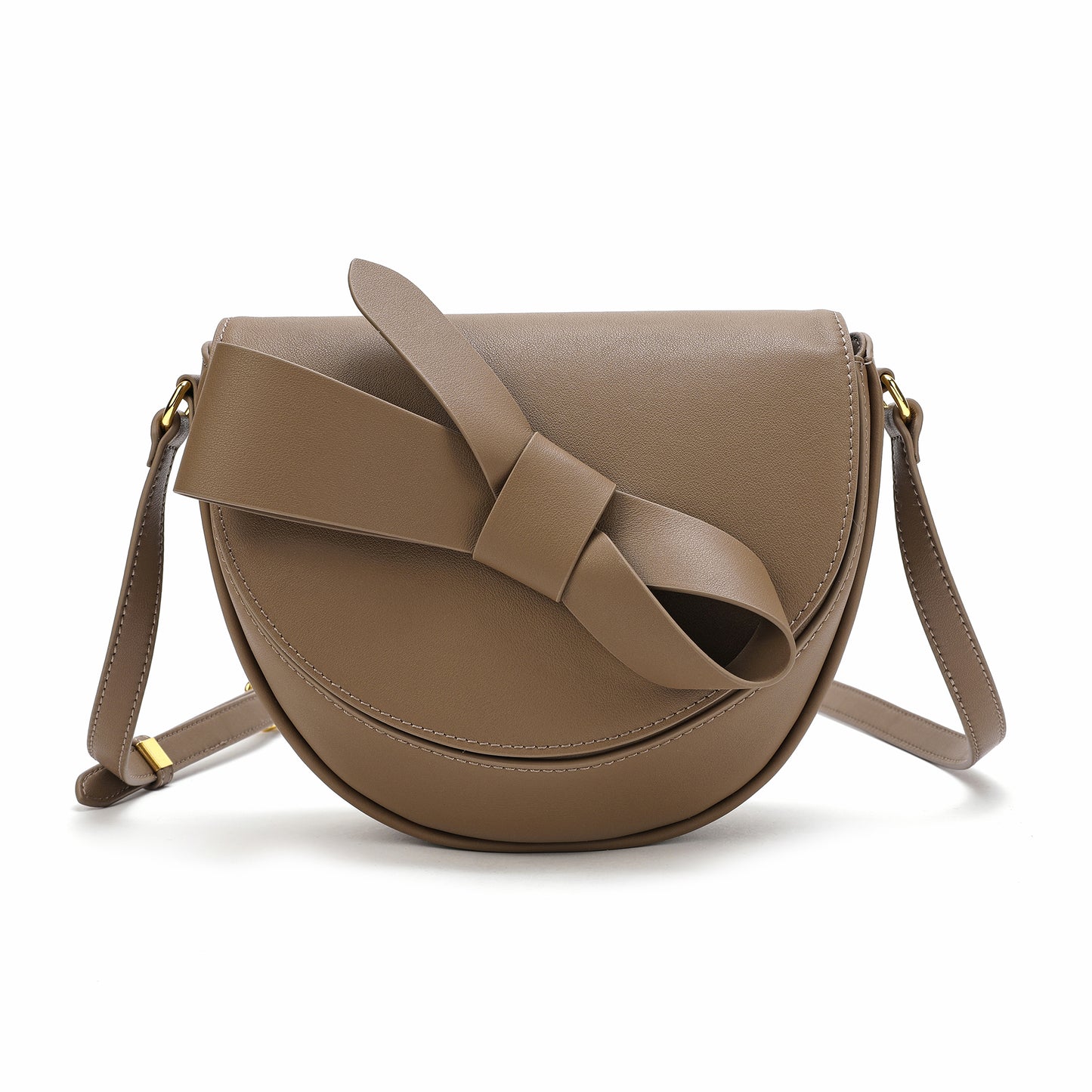 Tiffany & Fred Front Bow Smooth Leather Shoulder Bag