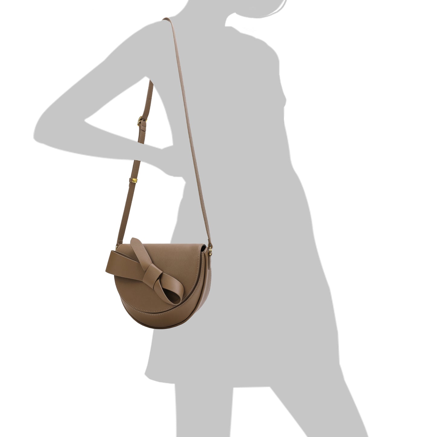 Tiffany & Fred Front Bow Smooth Leather Shoulder Bag