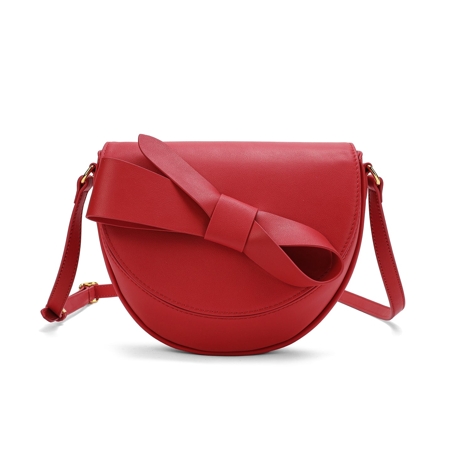 Tiffany & Fred Front Bow Smooth Leather Shoulder Bag