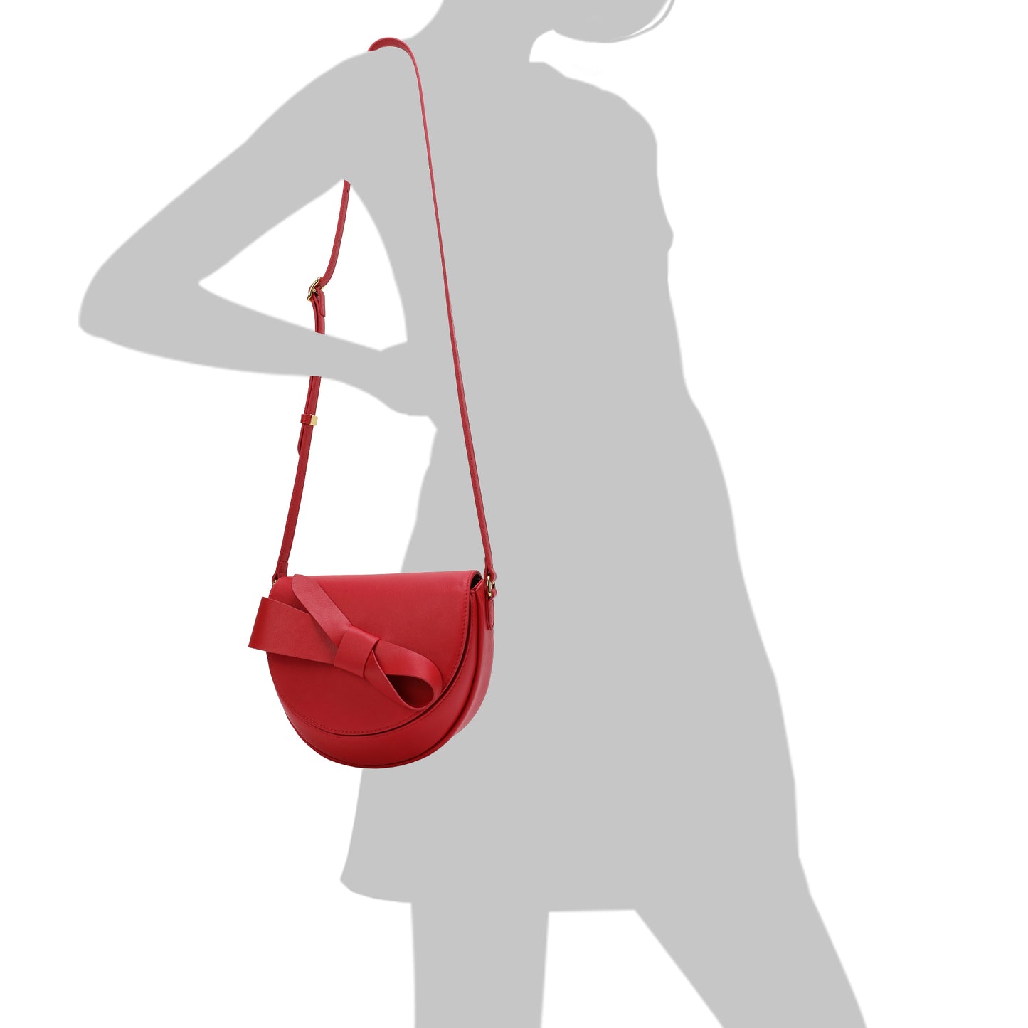 Tiffany & Fred Front Bow Smooth Leather Shoulder Bag