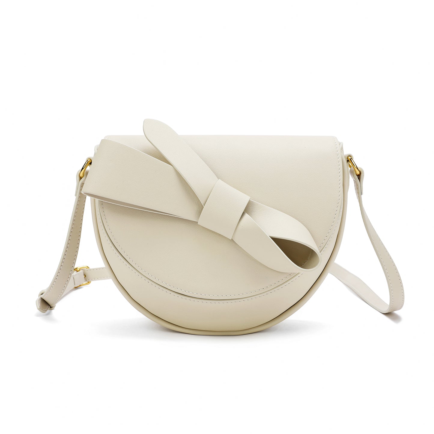 Tiffany & Fred  Front Bow Smooth Leather Shoulder Bag