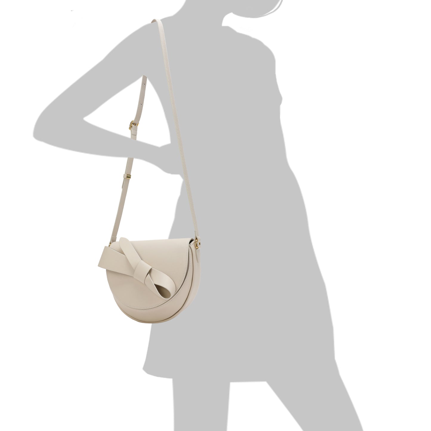 Tiffany & Fred Front Bow Smooth Leather Shoulder Bag