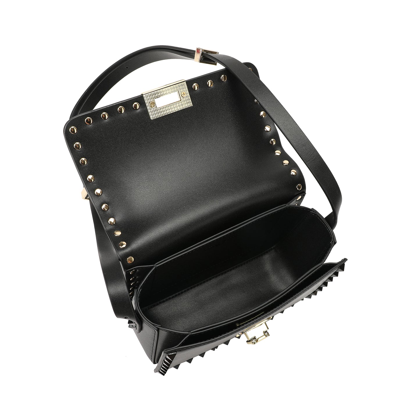 Tiffany & Fred Smooth Leather Studded Foldover Shoulder
