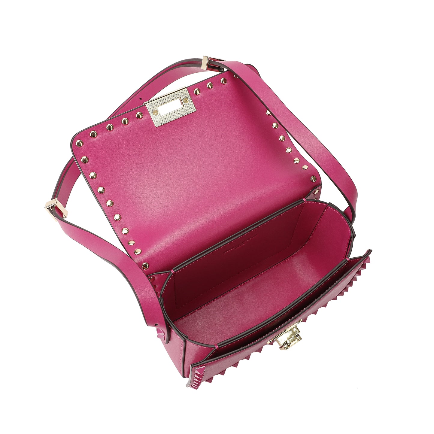 Tiffany & Fred Smooth Leather Studded Foldover Shoulder