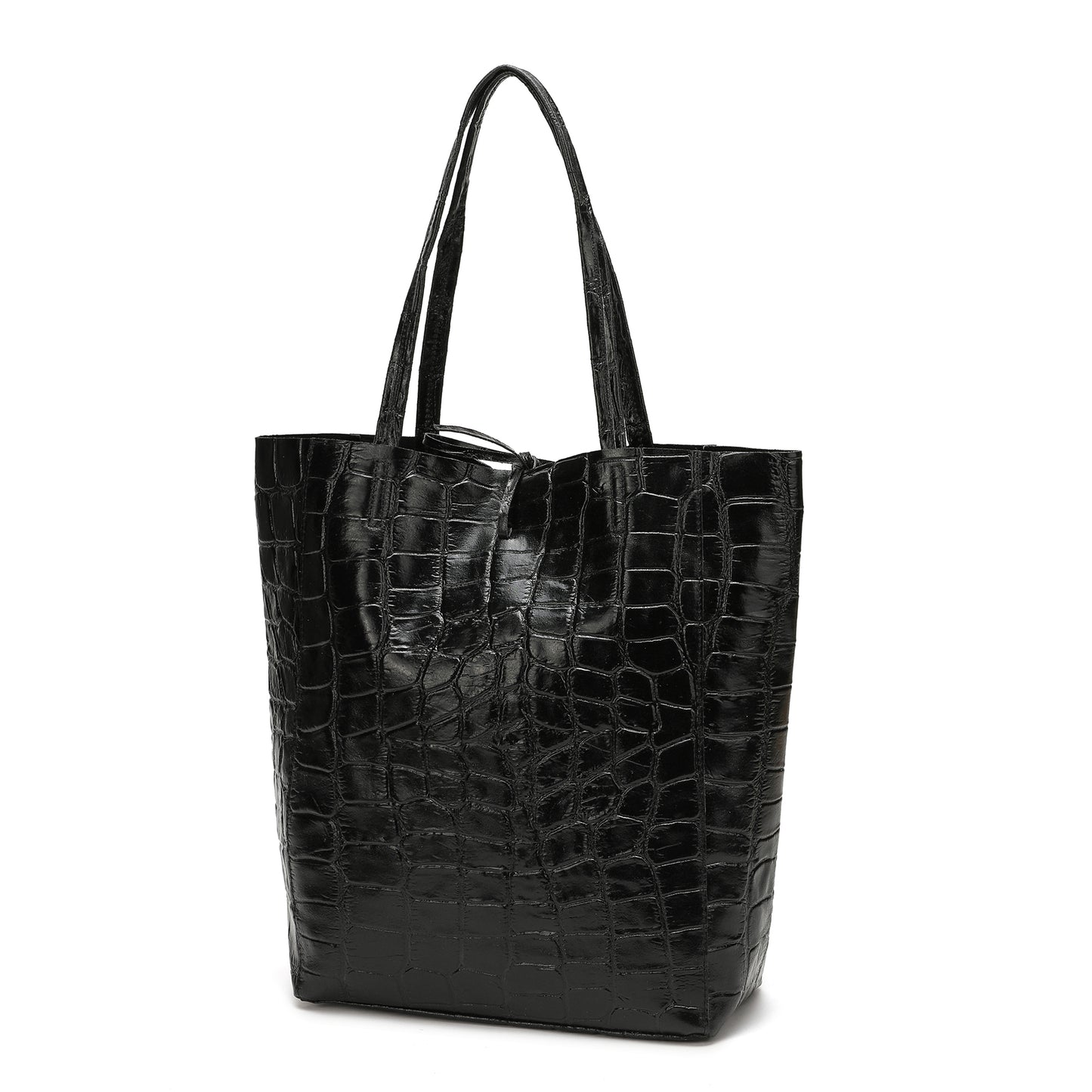 Tiffany & Fred Full-Grain Metallic Leather Tote Bag