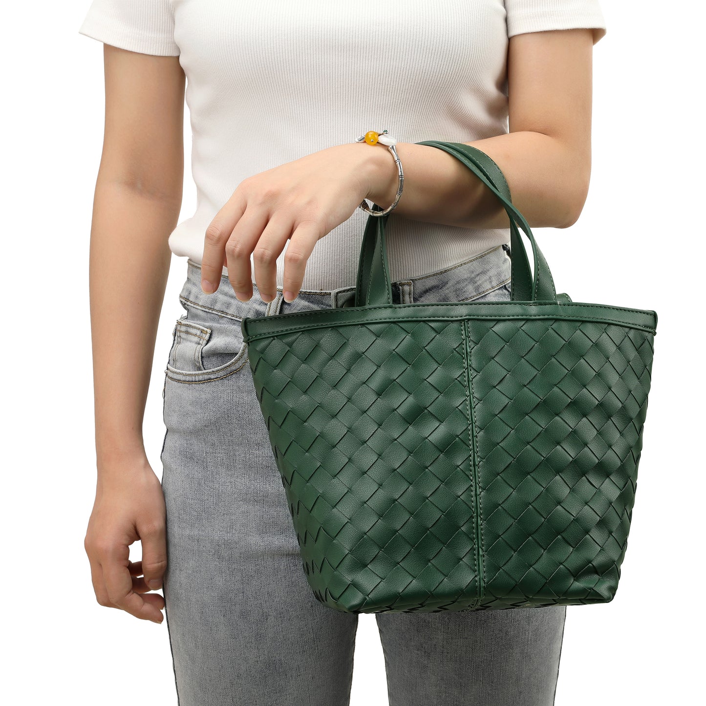Tiffany & Fred Woven Leather Top-Handle/Shoulder Bag