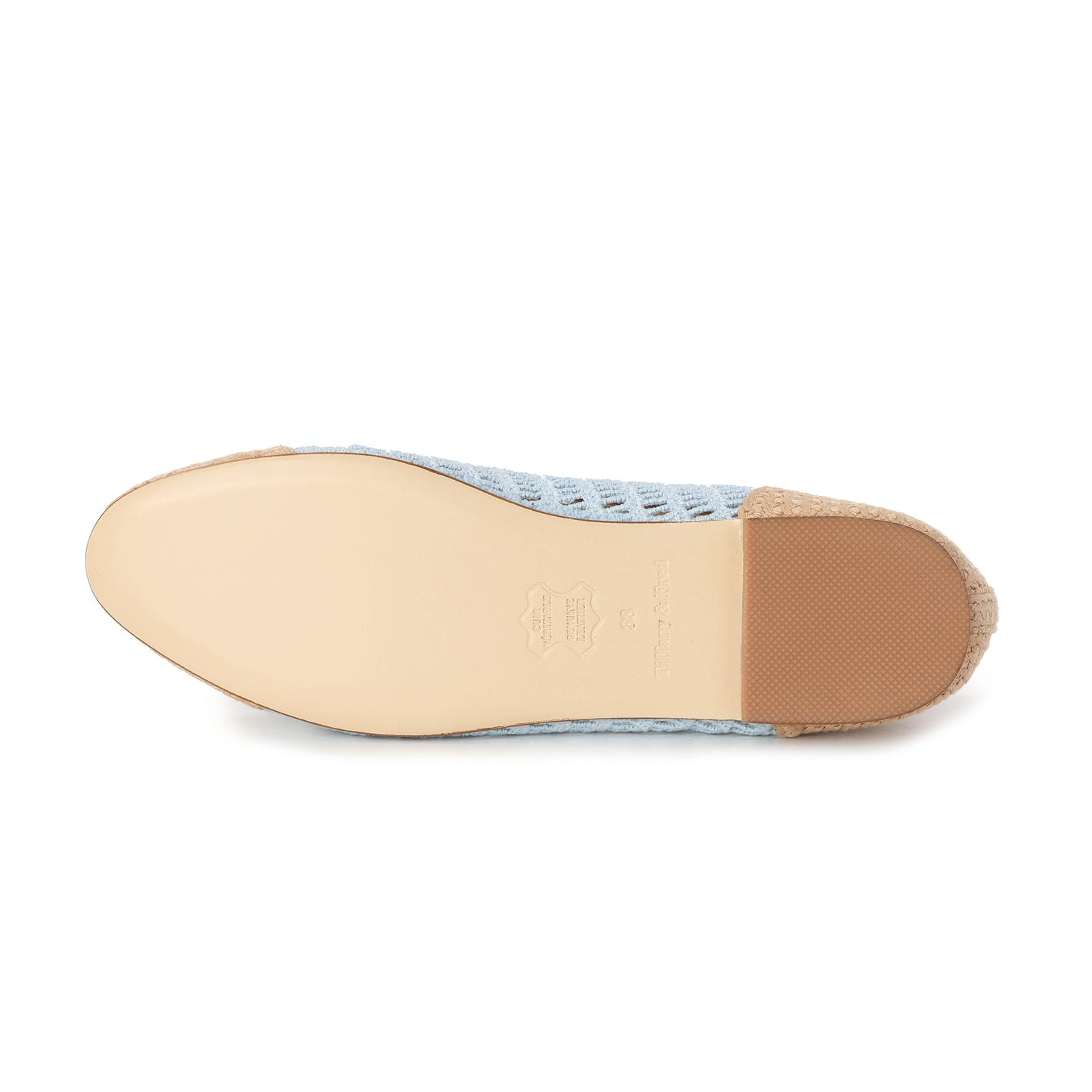 Blue/Beige Crochet Raffia Ballet Flat