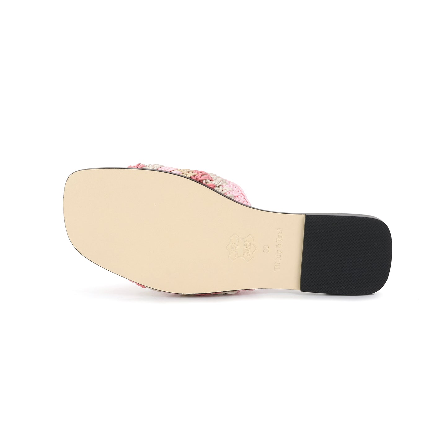 Blush Amalfi Crochet Raffia and Leather Sandal