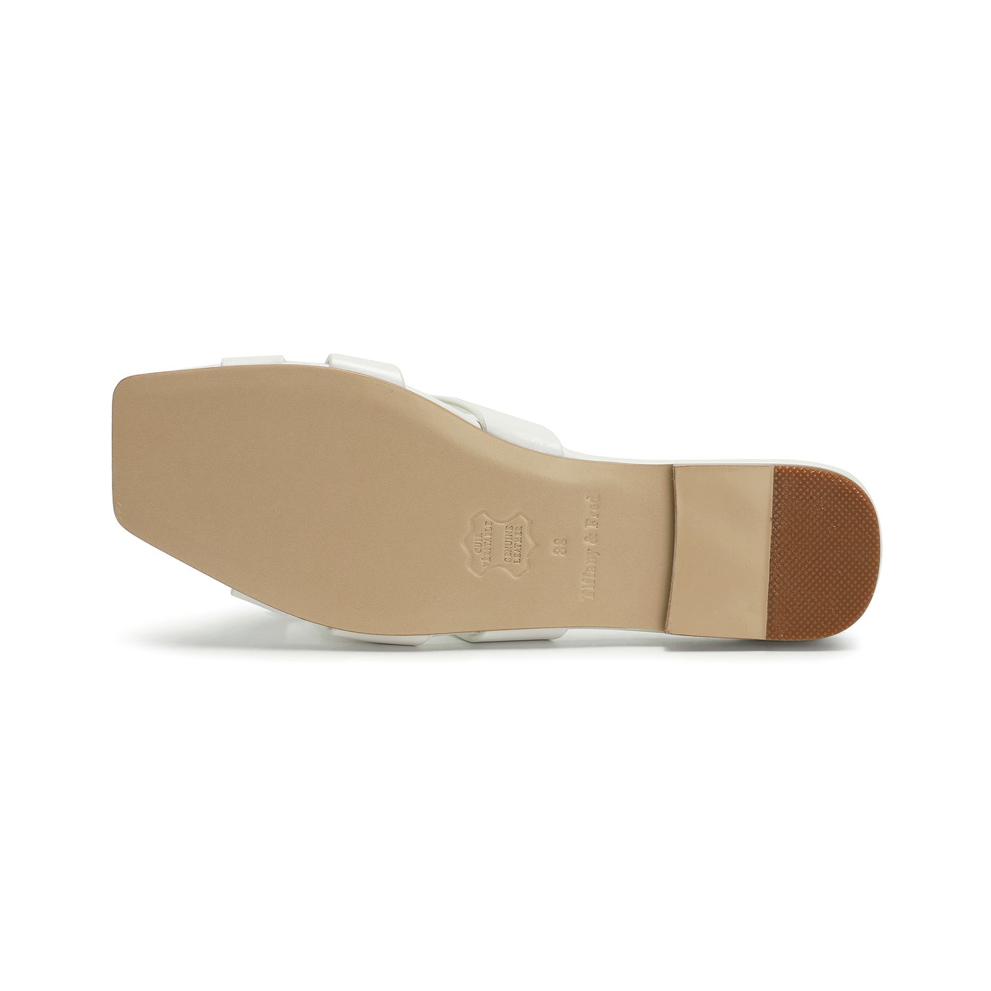 White Tan Interwoven Leather Sandal