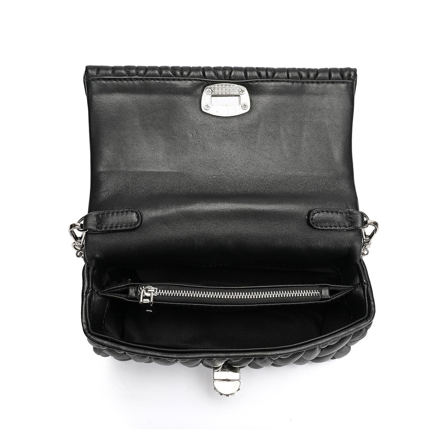 Pleated Sheepskin Shoulder Bag