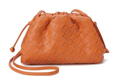 Full Grain Woven Leather Pouch/ Shoulder/ Clutch Bag