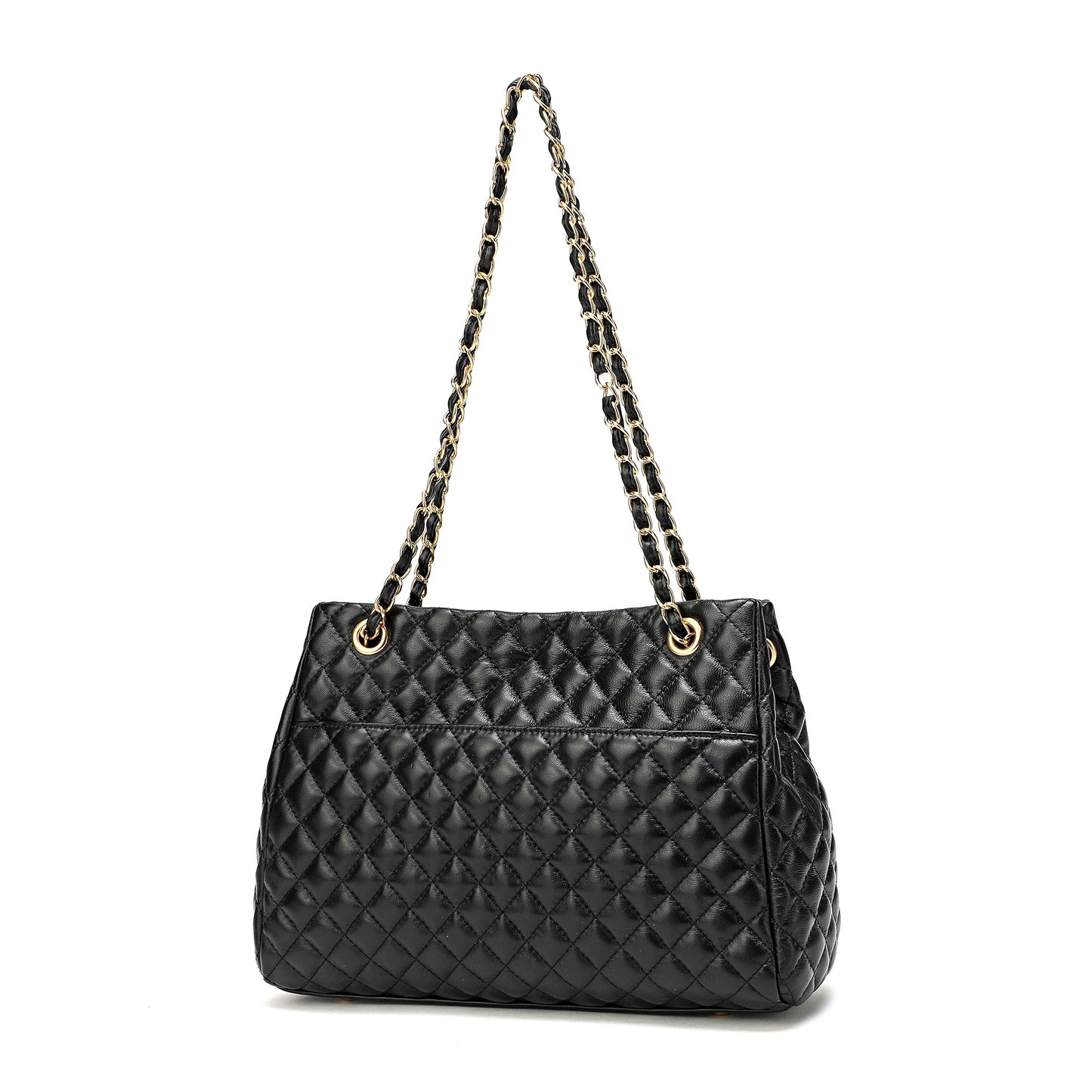 Full-Grain Quilted Sheepskin Leather Tote