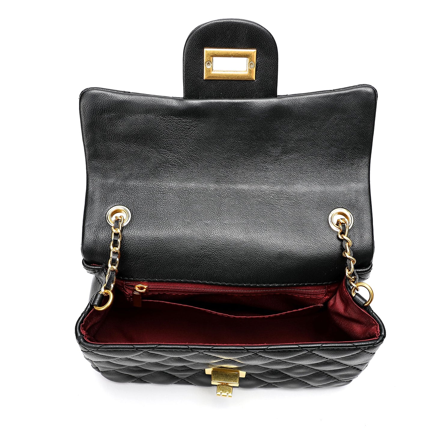 Tiffany & Fred Quilted Sheepskin Leather Crossbody Bag