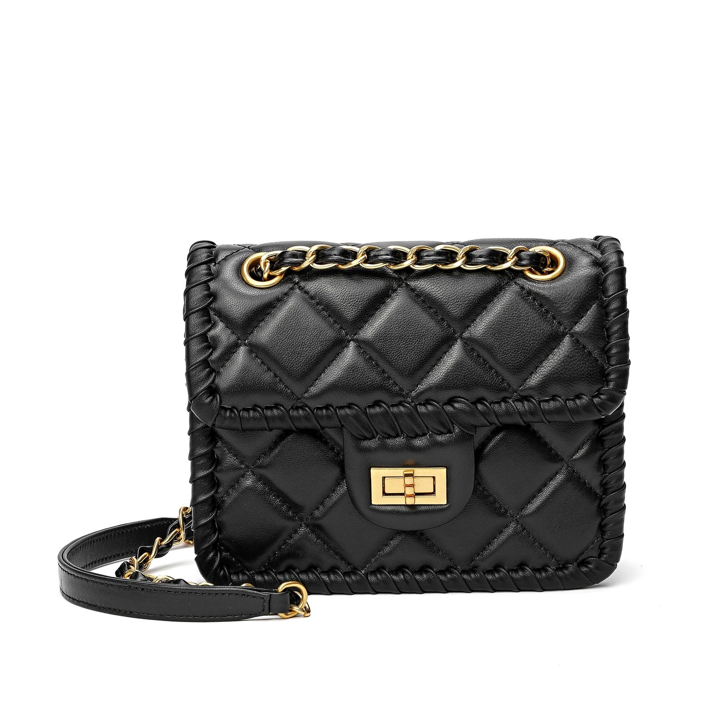 Tiffany & Fred Quilted Sheepskin Leather Crossbody/Shoulder Bag