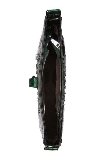 Alligator Embossed Leather Shoulder Bag