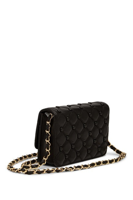 Quilted & Studded Leather Shoulder Bag