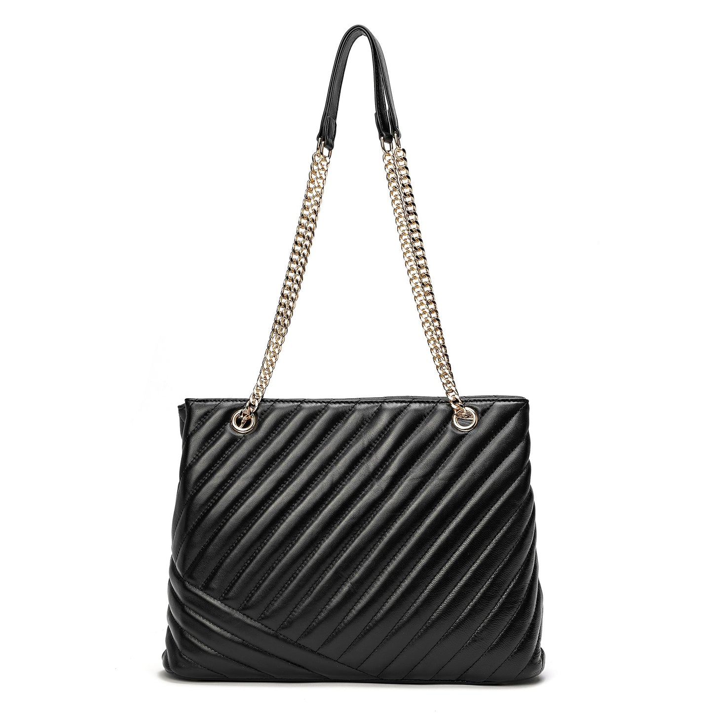 Tiffany & Fred Quilted Sheepskin Leather Tote Bag