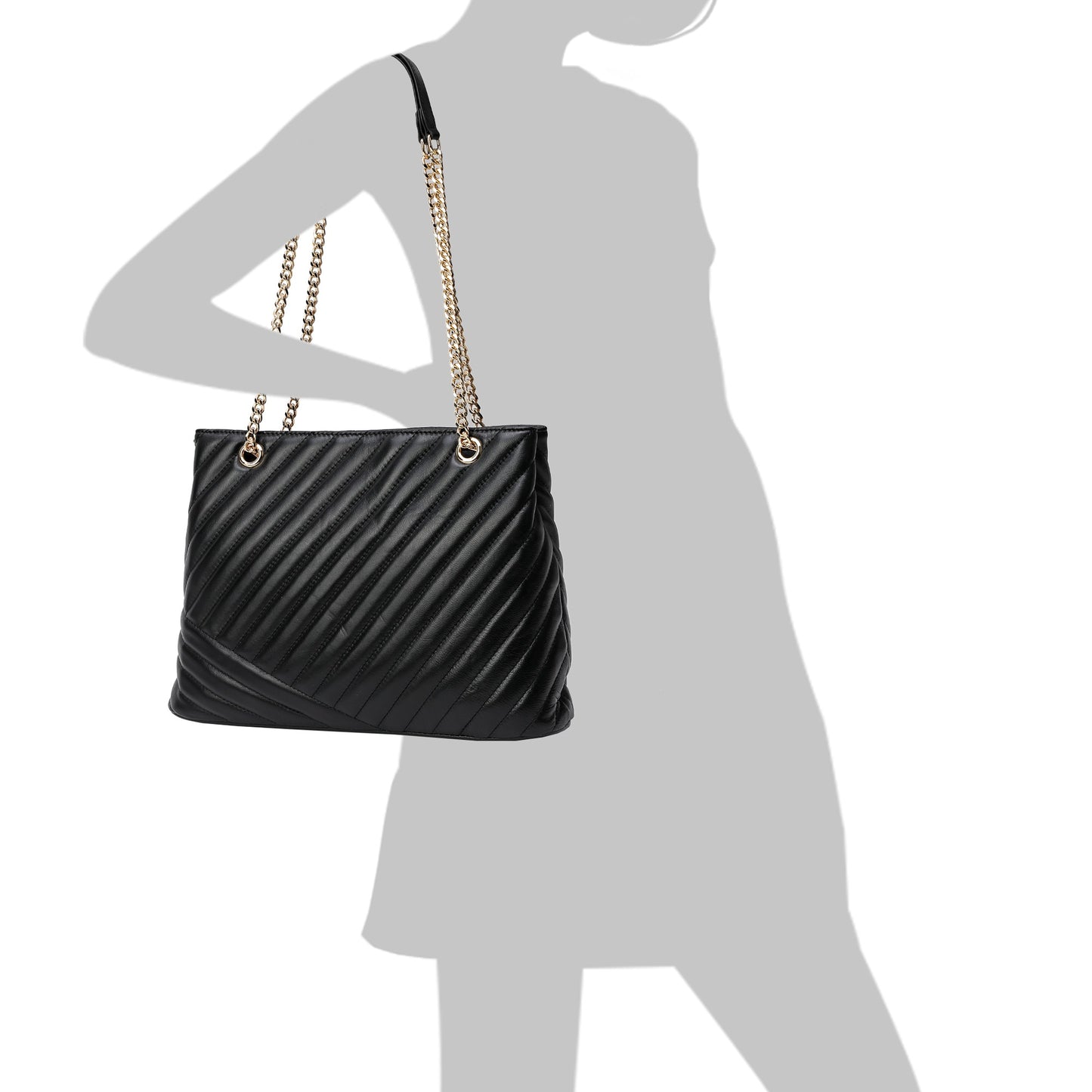 Tiffany & Fred Quilted Sheepskin Leather Tote Bag