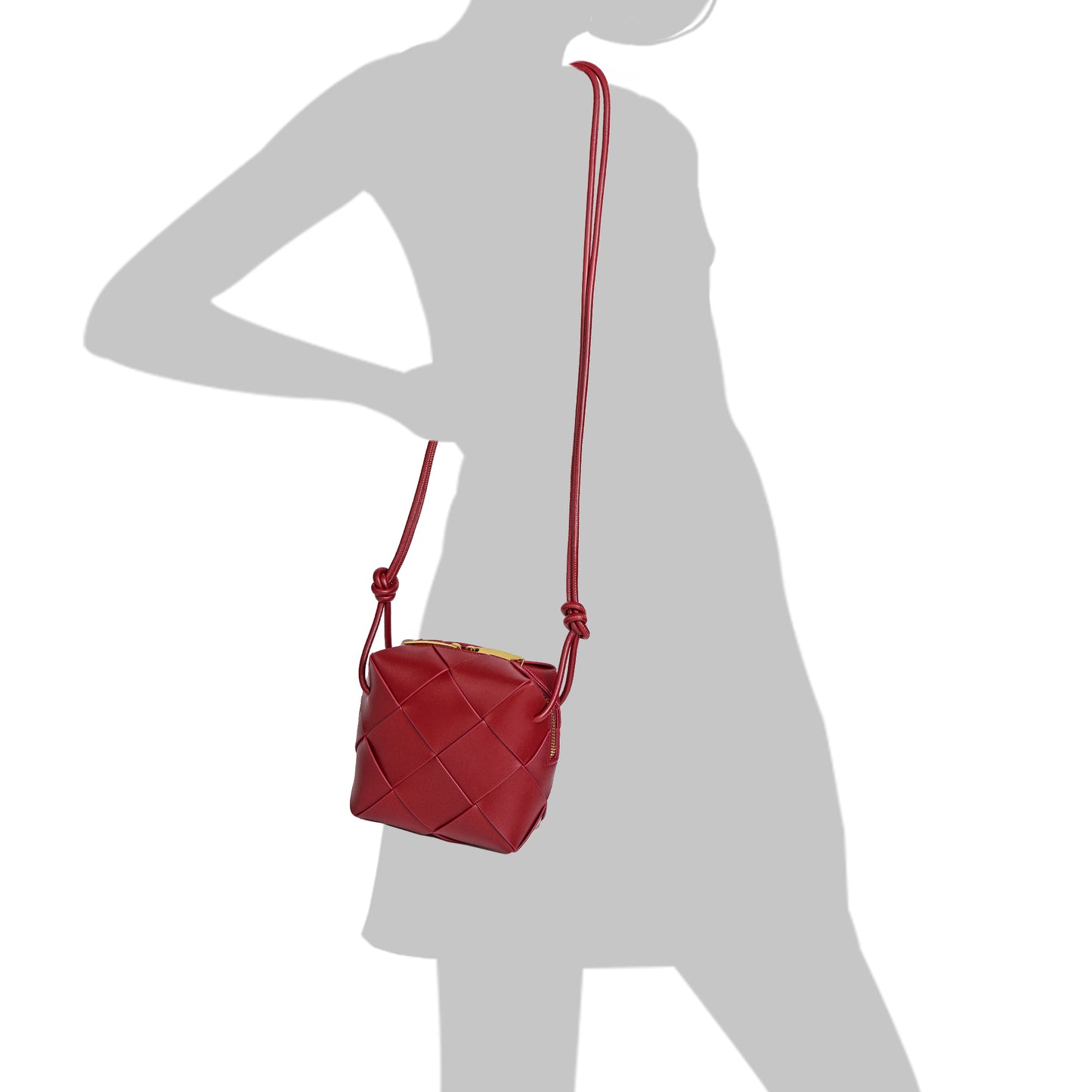 Tiffany & Fred Smooth Woven Leather Crossbody Bag