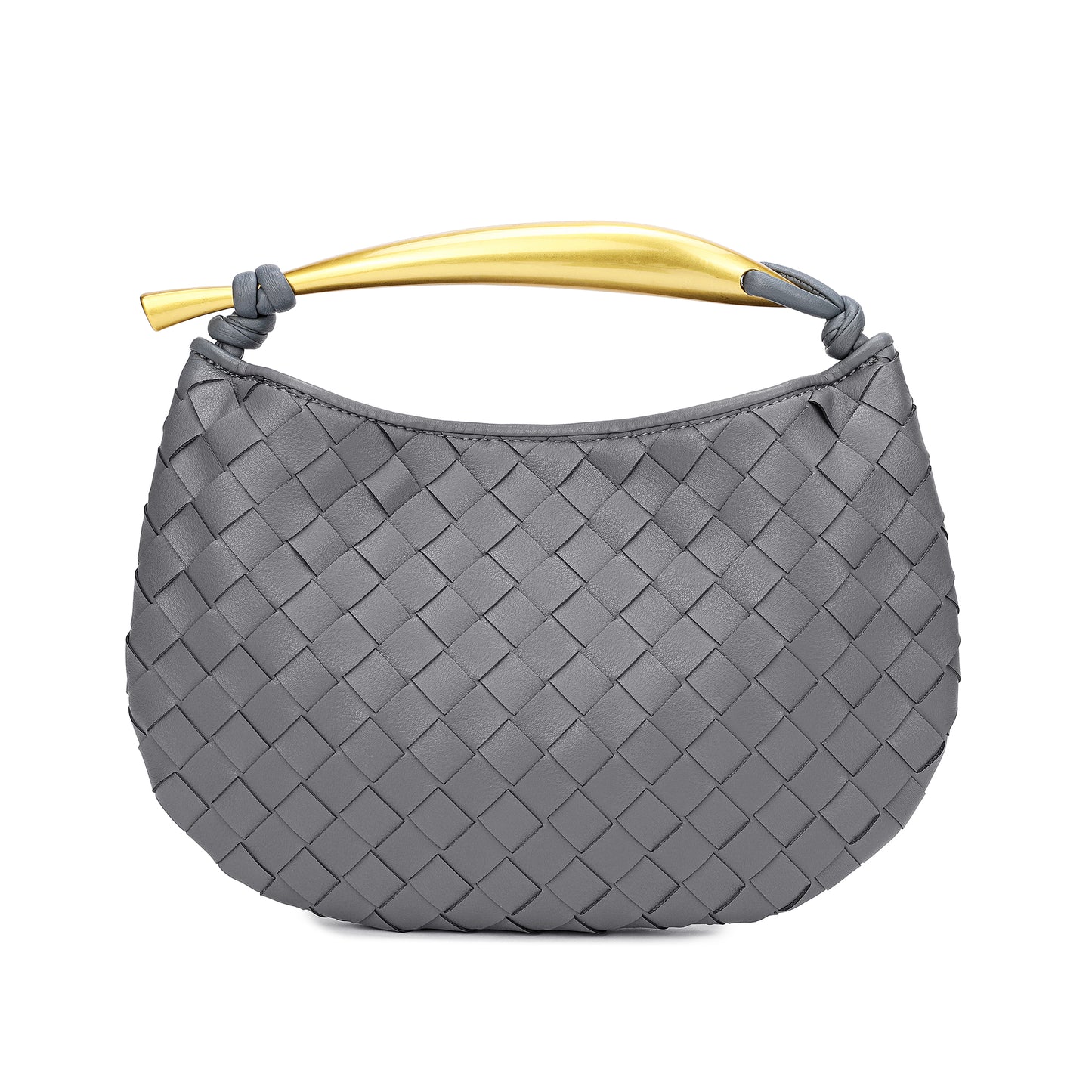 Woven sheepskin Leather golden handle
