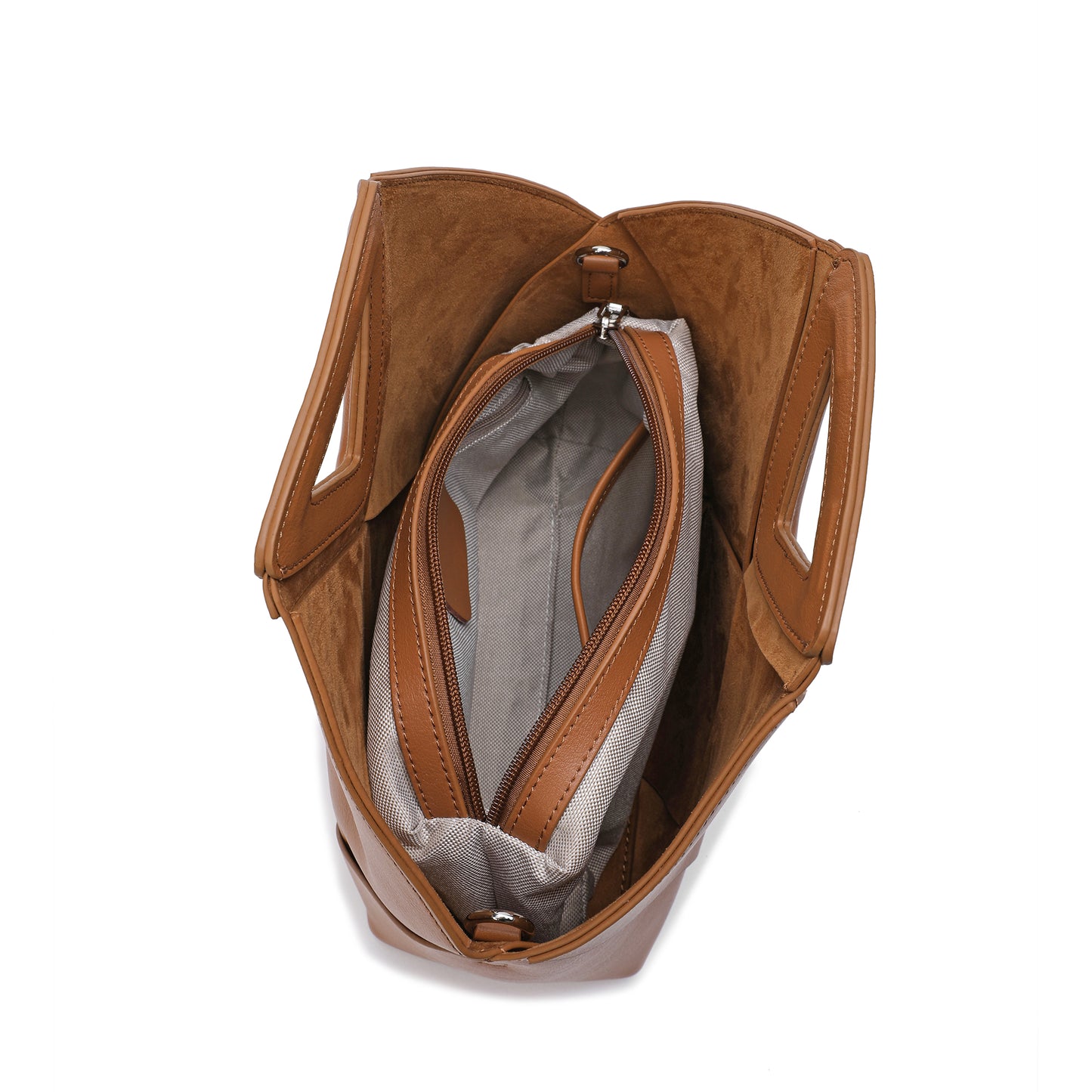 Woven Smooth Leather Satchel/ Shoulder Bag