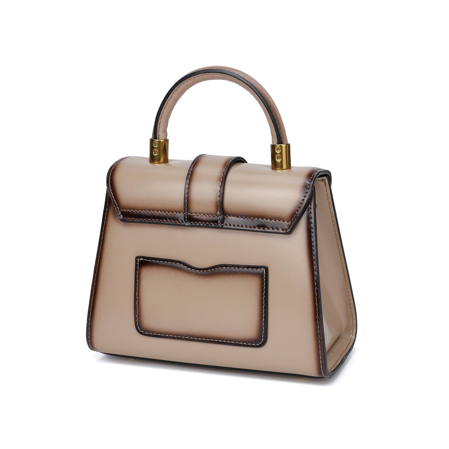 Tiffany & Fred Smooth & Polished Leather Top-Handle Foldover Satchel