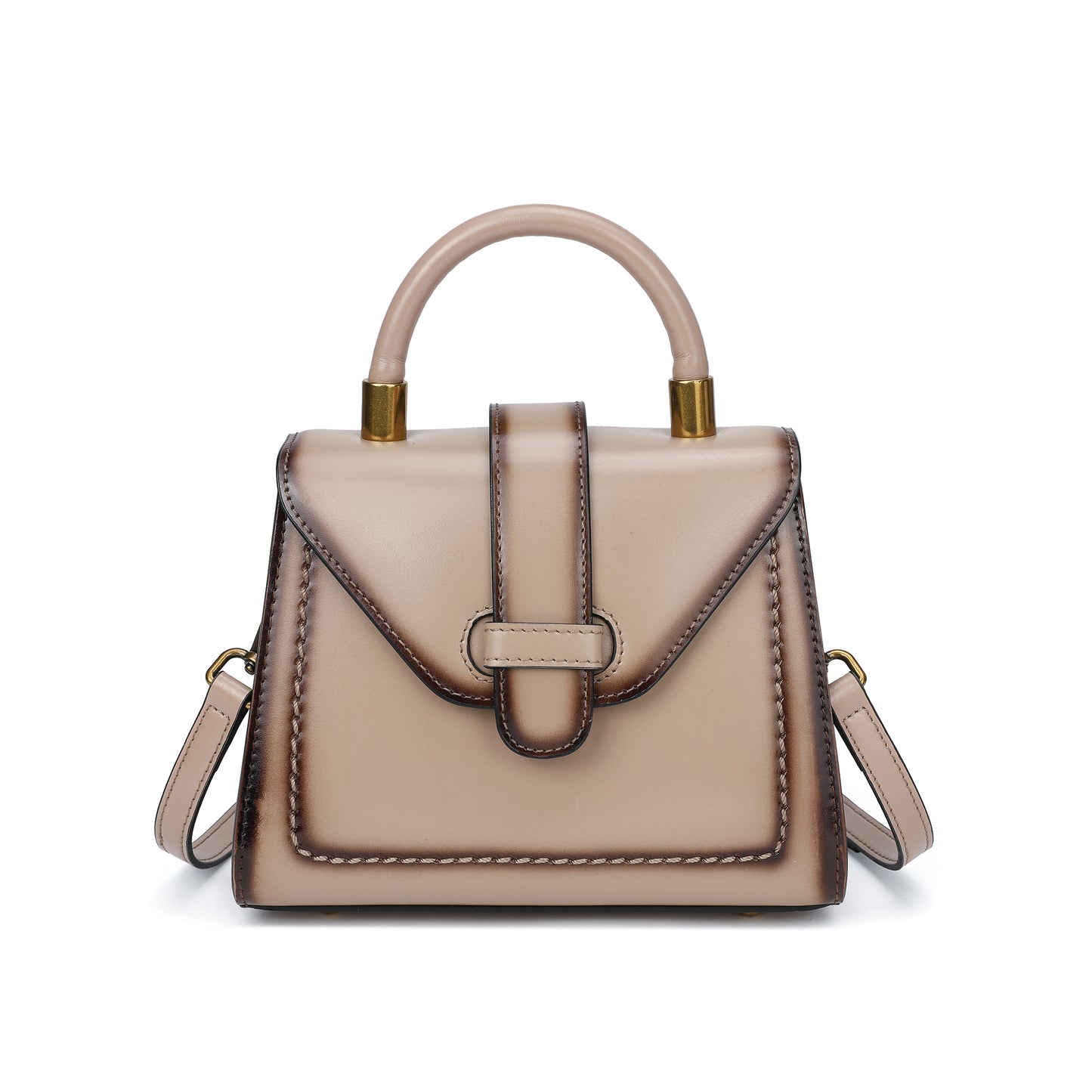 Tiffany & Fred Smooth & Polished Leather Top-Handle Foldover Satchel