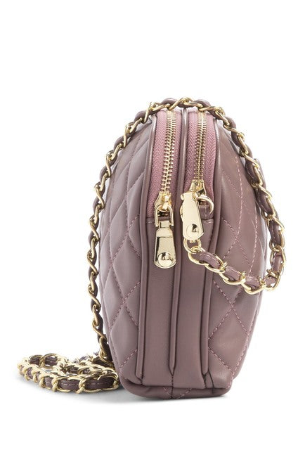 Bow Accent Quilted Leather Shoulder Bag