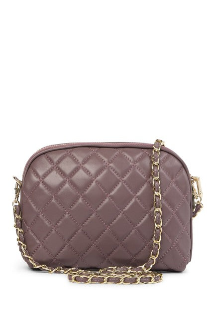 Bow Accent Quilted Leather Shoulder Bag