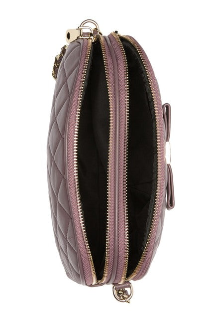 Bow Accent Quilted Leather Shoulder Bag