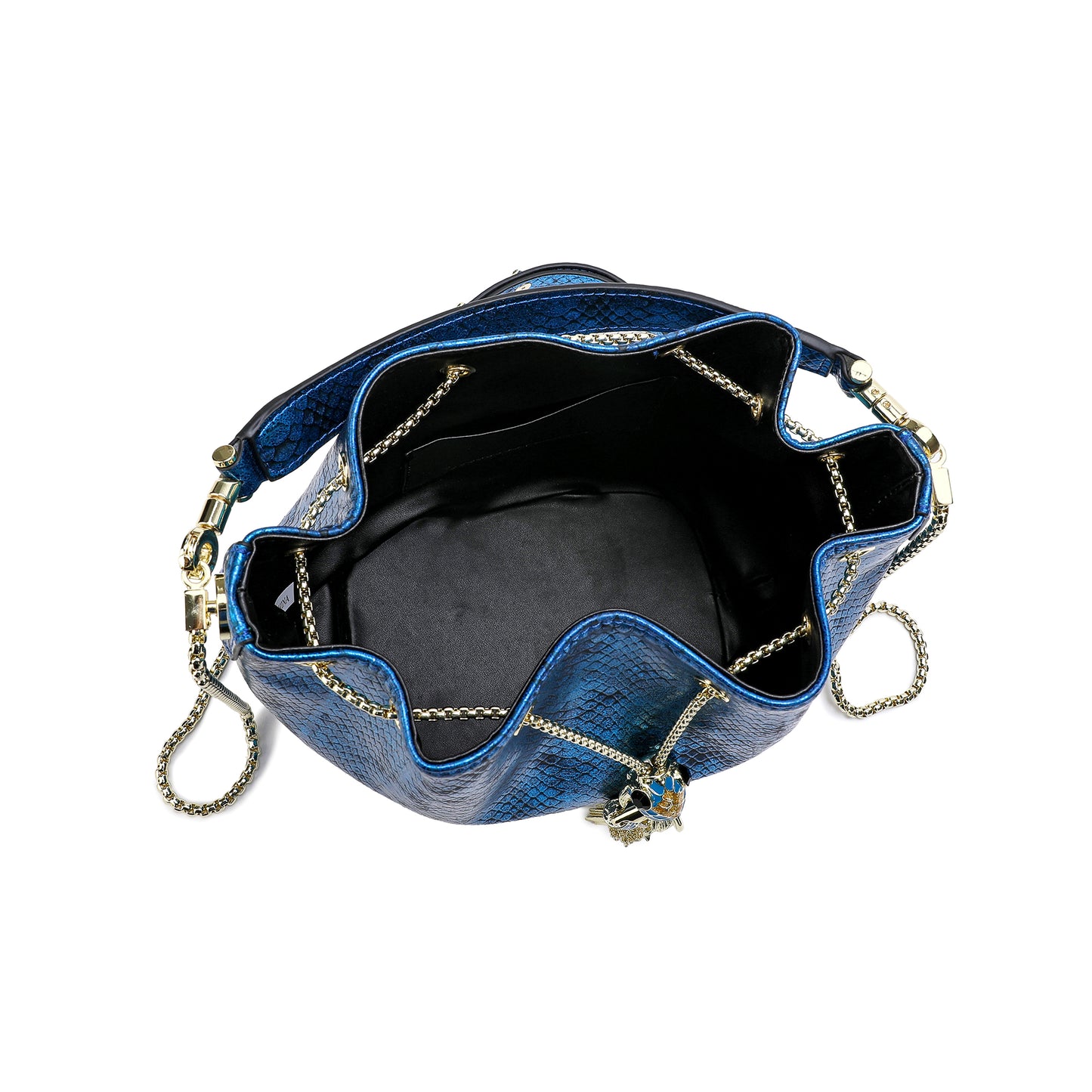 Tiffany & Fred Snake Pattern Leather Drawstring/ Shoulder Bag