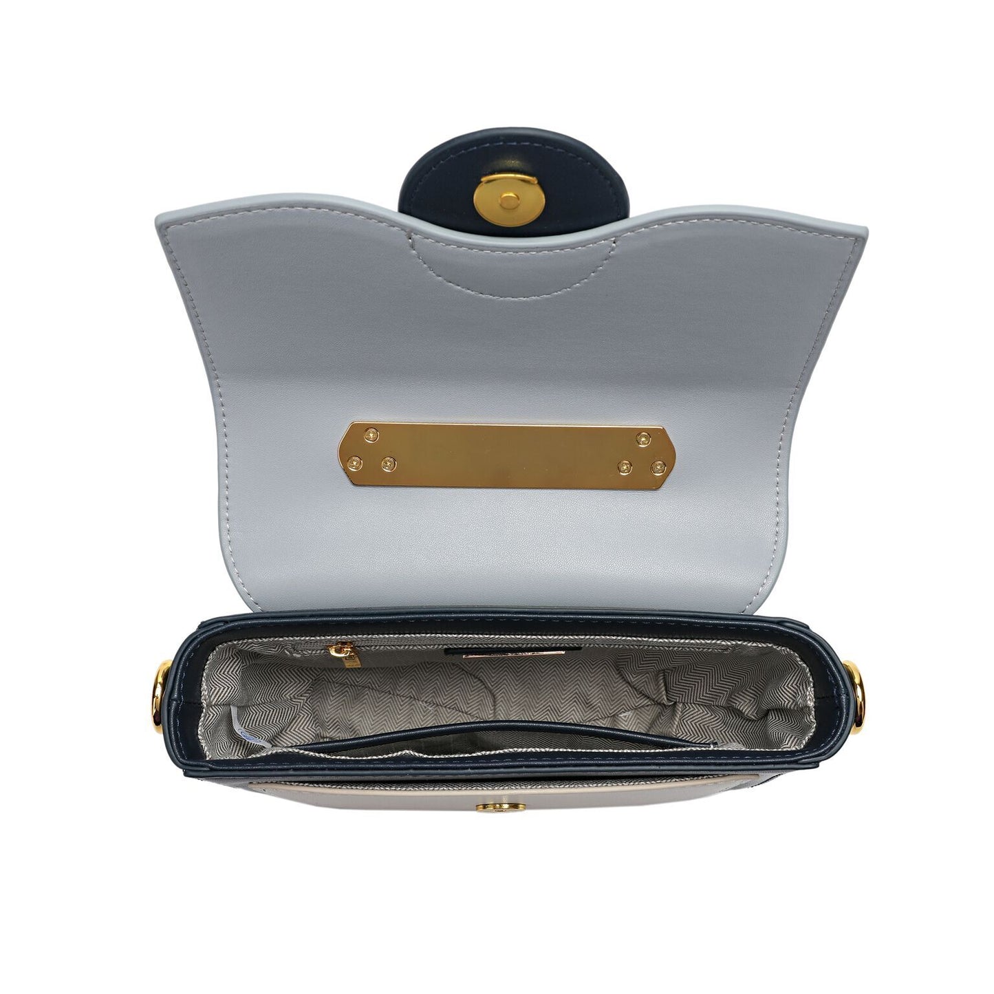 Full-grain Smooth Leather Trio-colored Shoulder/ Shoulder Bag