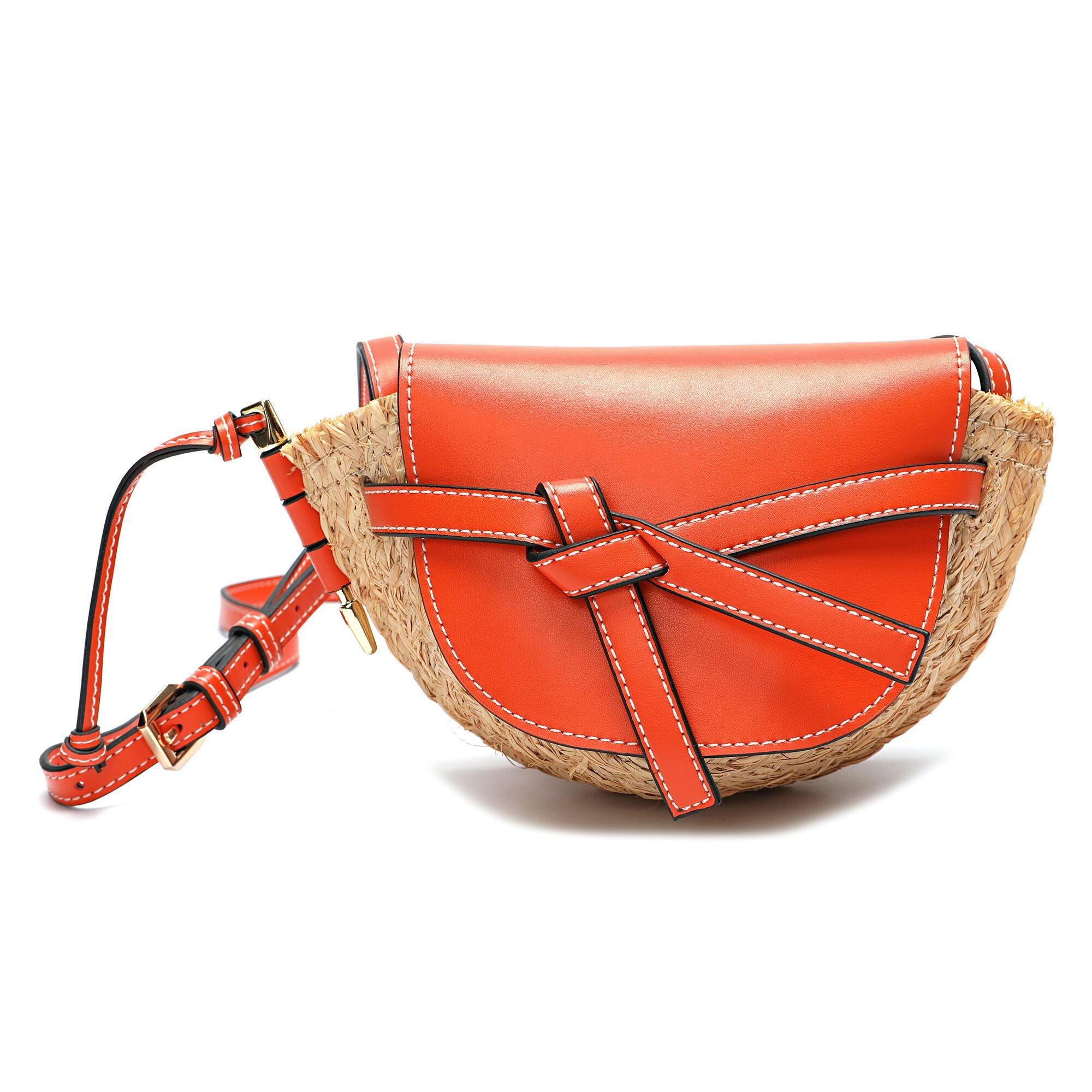 Elsea Crochet Straw Crossbody Bag with Raw Fringe Edge Trim