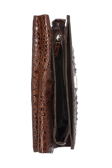 Alligator Embossed Leather Clutch