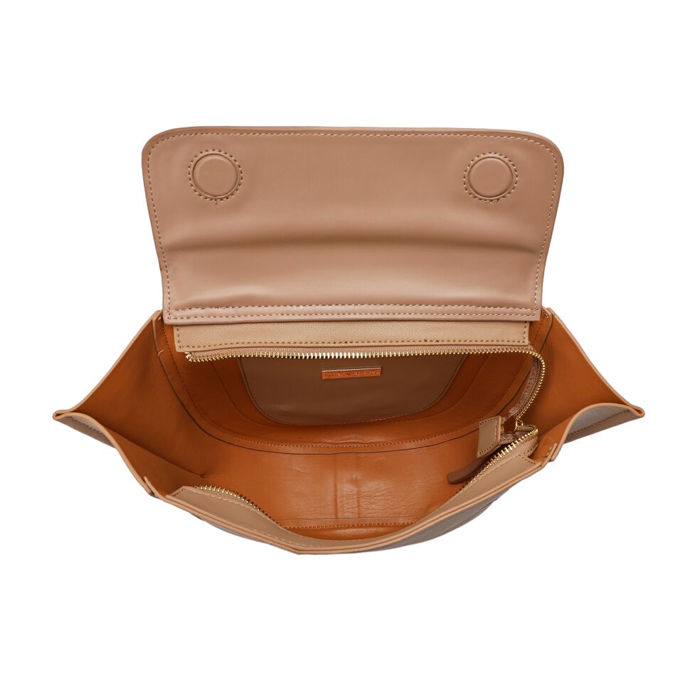 Two-tone Full-grain Nappa Leather Shoulder Bag