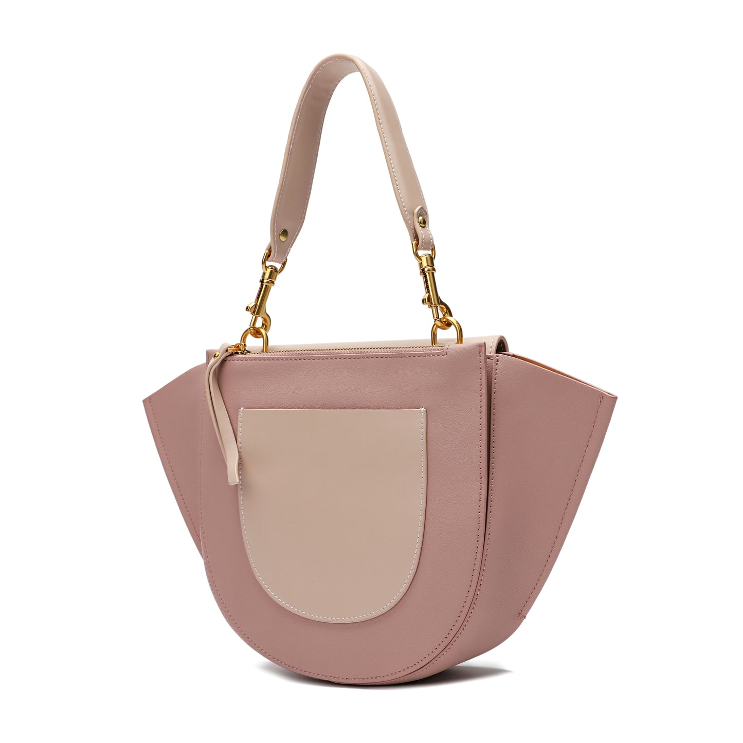 Two-tone Full-grain Nappa Leather Shoulder Bag
