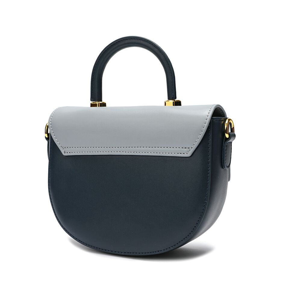 Full-grain Smooth Leather Trio-colored Shoulder/ Shoulder Bag