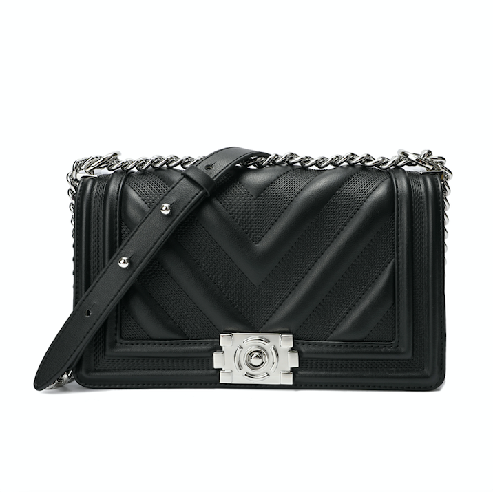 Full-grain Quilted Lambskin Flap Shoulder Bag